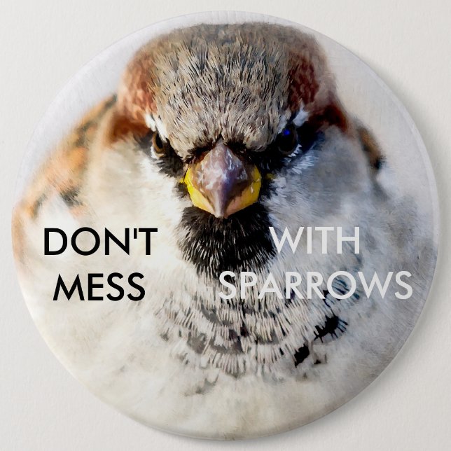 Don't Mess With Sparrows 6 Cm Round Badge (Front)