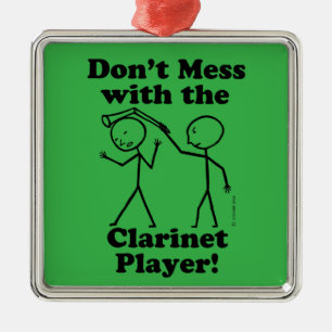 Don't Mess With The Clarinet Player Metal Tree Decoration