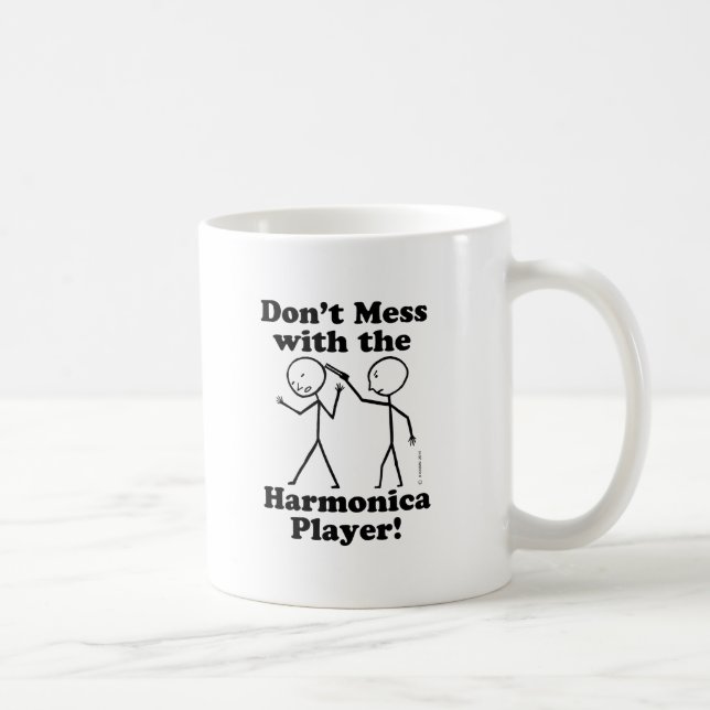 Don't Mess With The Harmonica Player Coffee Mug (Right)