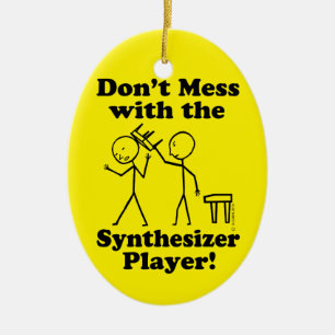 Don't Mess With The Synthesizer Player Ceramic Tree Decoration