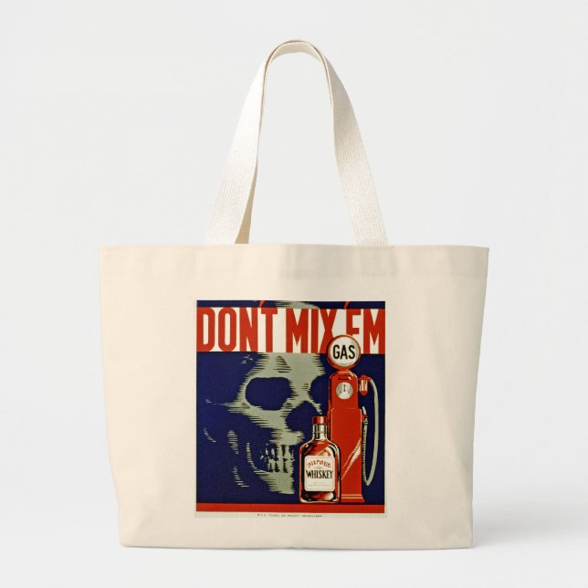 Don't Mix 'Em Large Tote Bag (Front)