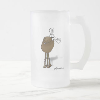 Don't moose with me - beer mug! frosted glass beer mug