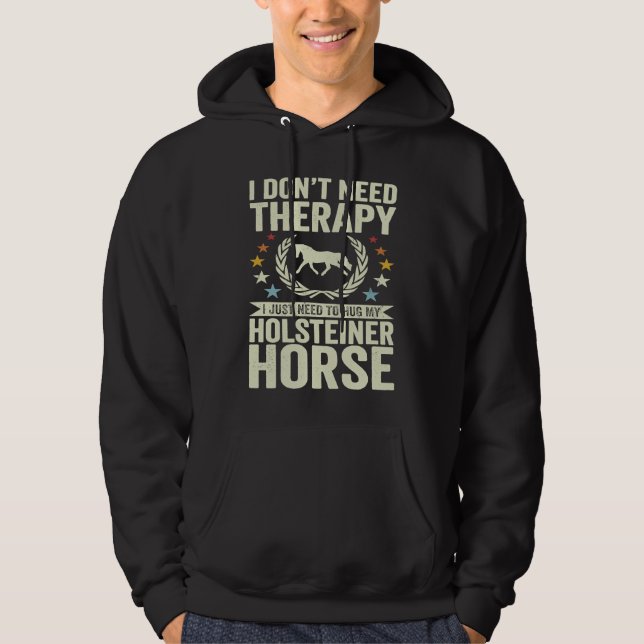 Don't Need Therapy Just Hug My Horse Holsteiner Hoodie (Front)