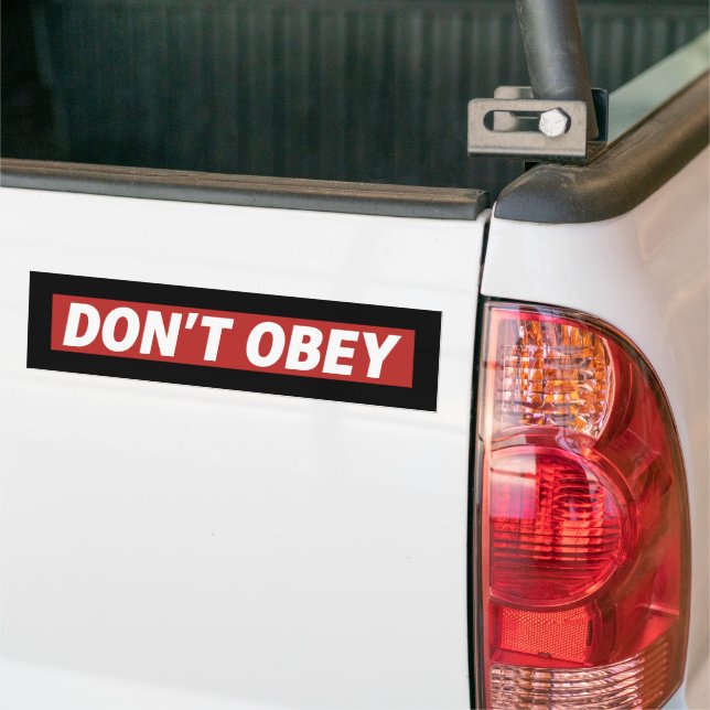 Don't Obey Portland Frog Protest Bumper Sticker (On Truck)