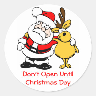 Do Not Open Until Christmas Stickers | Zazzle.co.uk