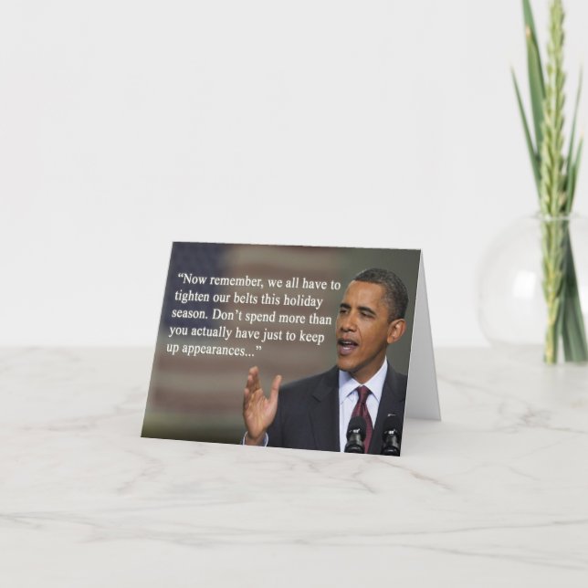 "Don't Overspend" Obama Christmas Card (Front)