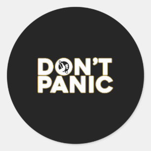 Don't Panic 42 Vintage Shirts Black Uni-adults Sma Classic Round Sticker
