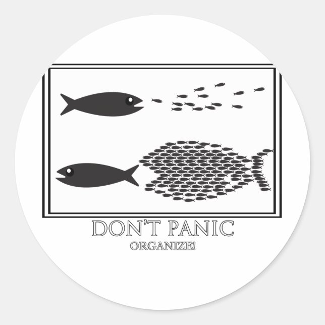 Dont' Panic be Organise! Classic Round Sticker (Front)