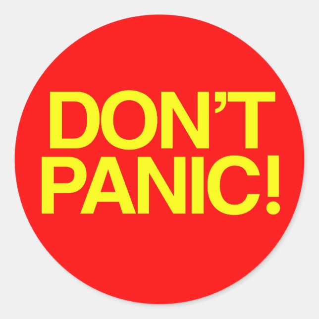 Don't Panic Classic Round Sticker (Front)