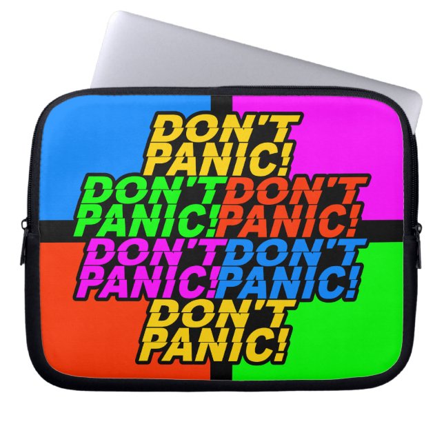 Don't Panic! custom laptop sleeve (Front)