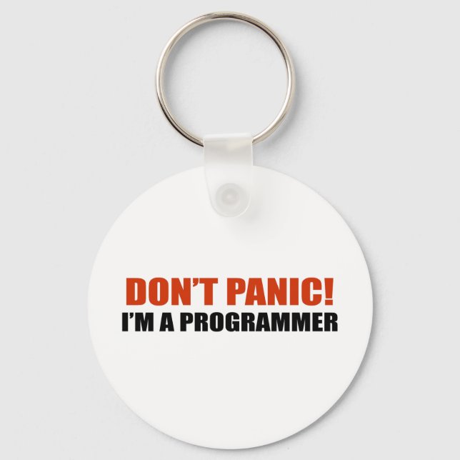 Don't panic. I'm a programmer Key Ring (Front)