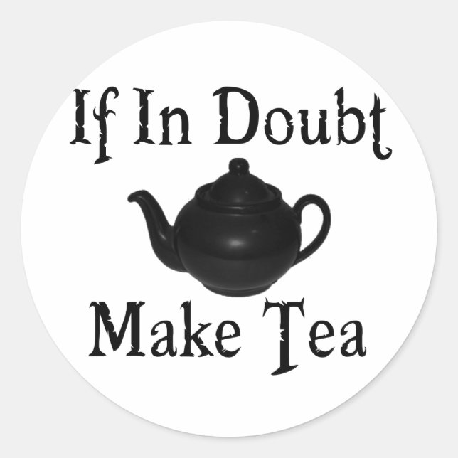 Don't panic - make tea! classic round sticker (Front)