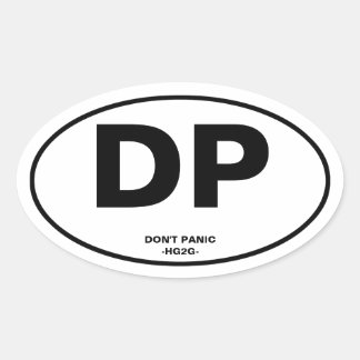 Don't Panic Oval Sticker