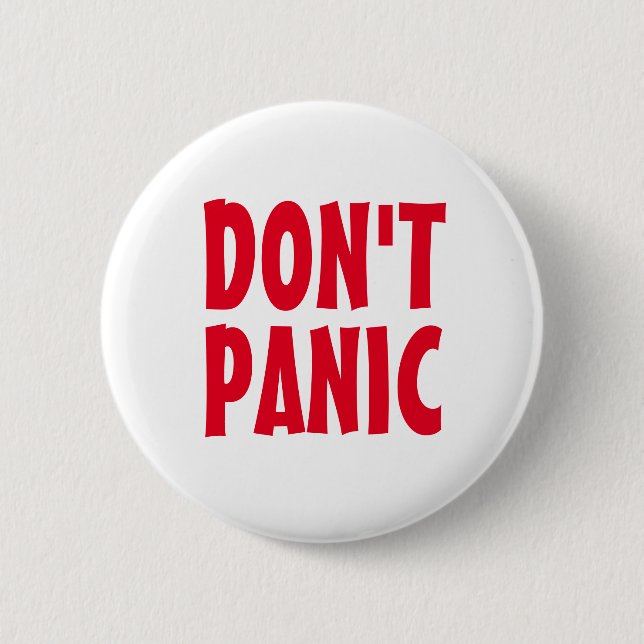 Don't Panic Red Typography Motivational 6 Cm Round Badge (Front)