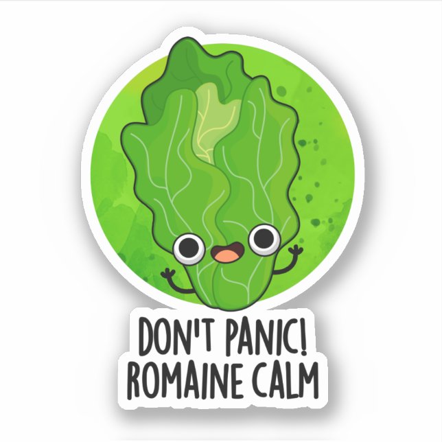 Don't Panic Romaine Calm Funny Veggie Pun  (Front)