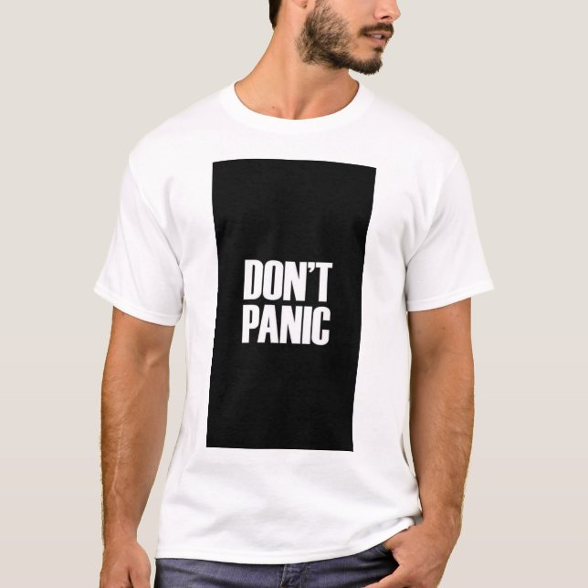 DON'T PANIC TEXT PRINTED T-SHIRT (Front)