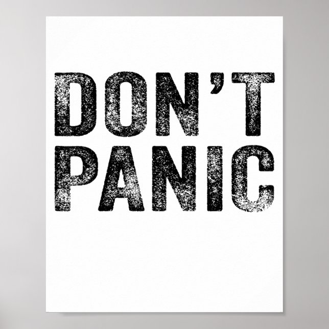 Don't Panic Vintage Distressed Sarcastic Funny Ret Poster (Front)