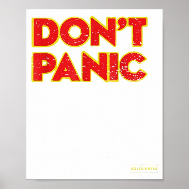 Don't Panic Vintage Distressed Shirt  Poster (Front)