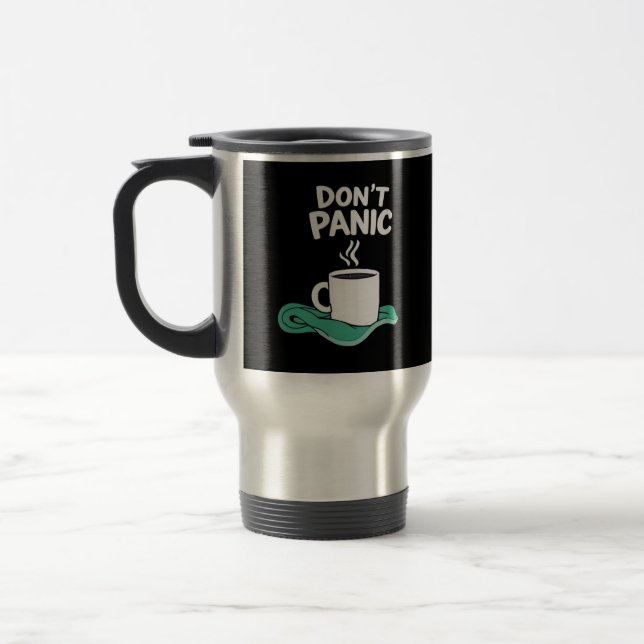 Don't Panic with towel  Travel Mug (Left)