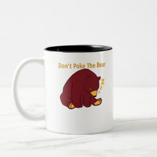 don't Poke The Bear - papa bear design Two-Tone Coffee Mug