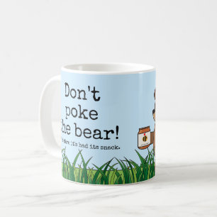 "Don't poke the bear" Sleepy kawaii bear w honey Coffee Mug