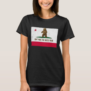 Don't Poke The Grizzly Bear Funny California Flag T-Shirt