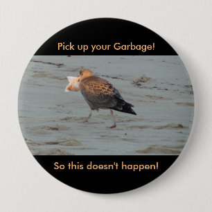 Don't Pollute on Beaches Button