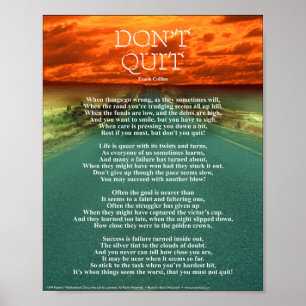 Don't Quit - 8"x10" Poster