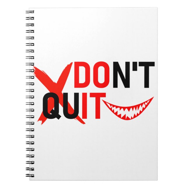 DON'T QUIT – Bold Red Motivation Design Notebook (Front)