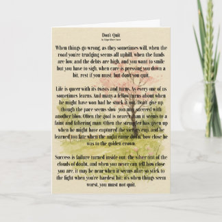 Don't Quit Card