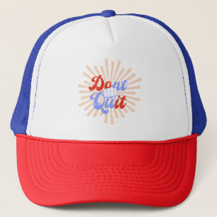 Don't Quit Do It Motivational Orange Purple Retro  Trucker Hat