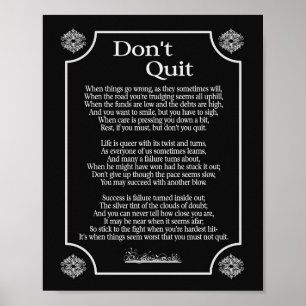Don't Quit Poem -- 8 x 10 print
