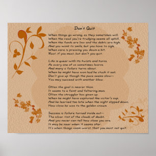 Don't Quit Poem - art print