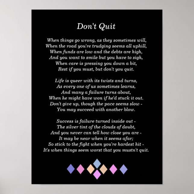 Don't Quit Poem - art print (Front)