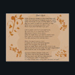 Don't Quit poem - postcard<br><div class="desc">Don't Quit poem - postcard- - When things go wrong, as they sometime will, When the road you're trudging seems all uphill, When the funds are low and the debts are high, And you want to smile, but have to sigh, When care is pressing you down a bit, Rest, if...</div>