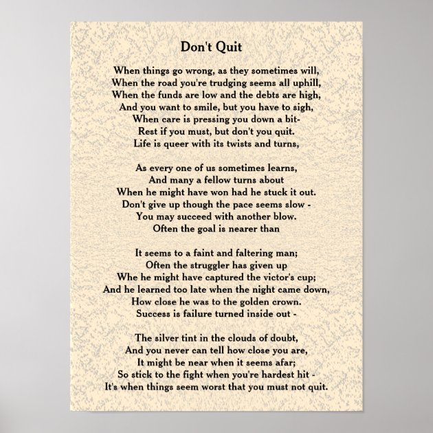 dont quit poem poster