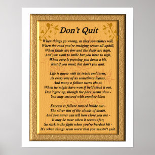 Don't Quit Poem - Poster
