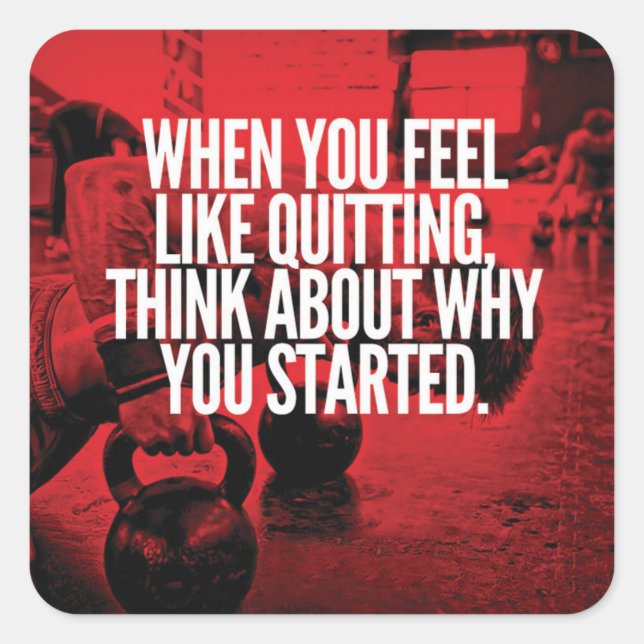 Don't Quit - Workout Motivational Square Sticker (Front)