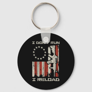Dont run reload flag funny saying patriotic men key ring