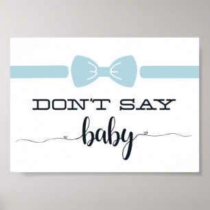 "Don't Say Baby" Baby Shower Game Sign