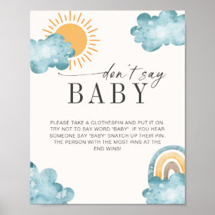 Don't Say Baby Baby Shower Sunshine Game Poster