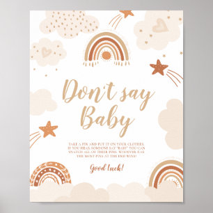 Don't Say Baby Boho Rainbow Sign 