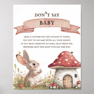 Don't Say Baby Bunny Baby Shower Poster