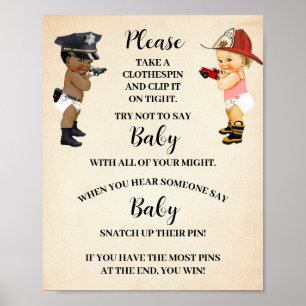 Don't Say Baby Clothespin Little Recruit Game Poster