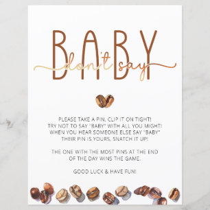 Don't Say Baby Coffee Baby Shower Game