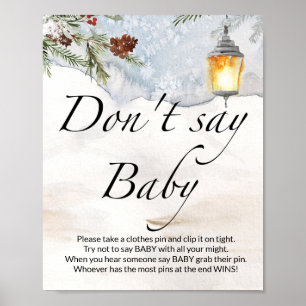 Don't say baby Evergreen baby shower Poster