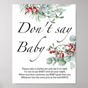 Don't say baby Evergreen baby shower Poster