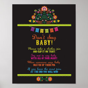 Don't Say Baby Fiesta Shower Games Poster