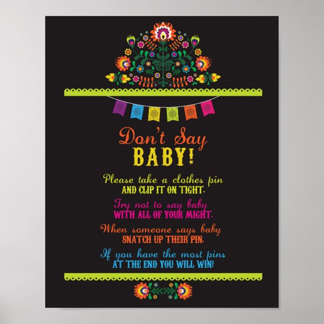 Don't Say Baby Fiesta Shower Games Poster (Front)
