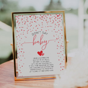Don't Say Baby Game Baby Shower Sign Digital Print
